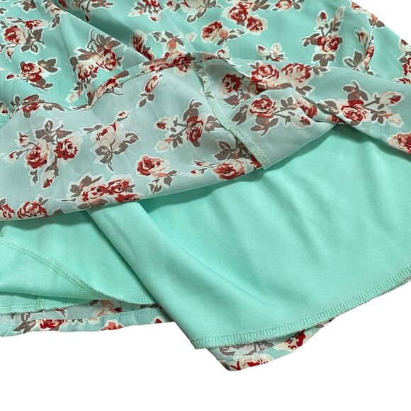 Womens Poppy Lux Dress Size 6 Fit And Flare Mint Green Floral - Picture 6 of 8